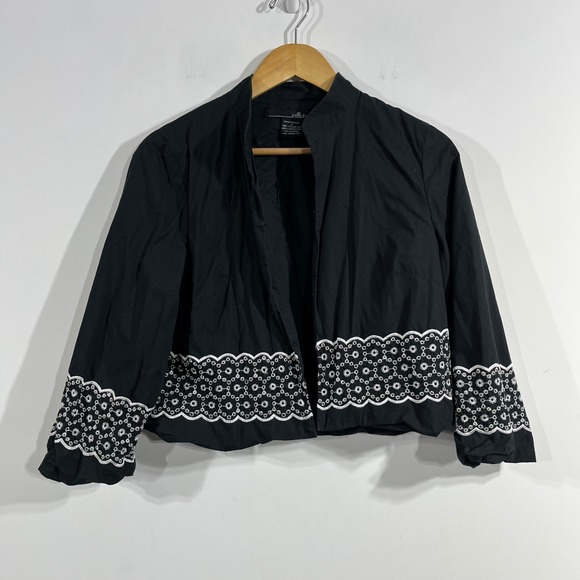Willi Smith Jackets & Blazers - WilliSmith Boho Coastal Eyelet Embroidered Cropped Statement Jacket Women Medium